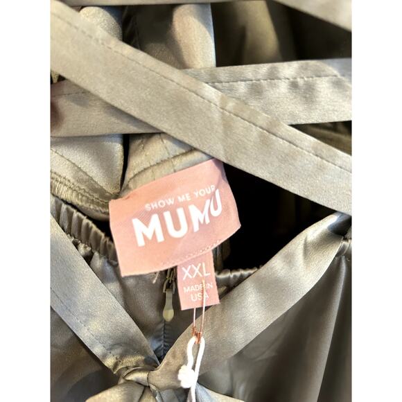 Show Me Your Mumu Clarissa Corset Dress in Moss Green Luxe Satin XXL NWT - Picture 5 of 7